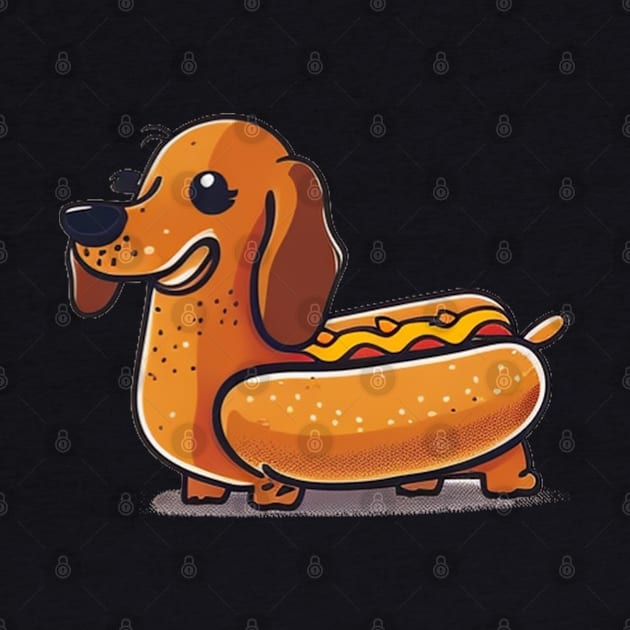 Dachshund Hot Dog by WorldByFlower